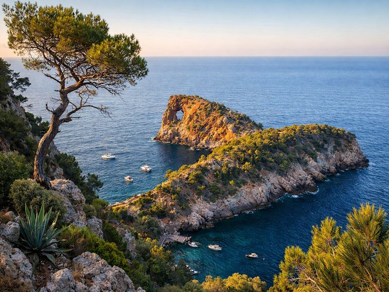 Sa Foradada rock arch and viewpoint Mallorca Tramuntana coast