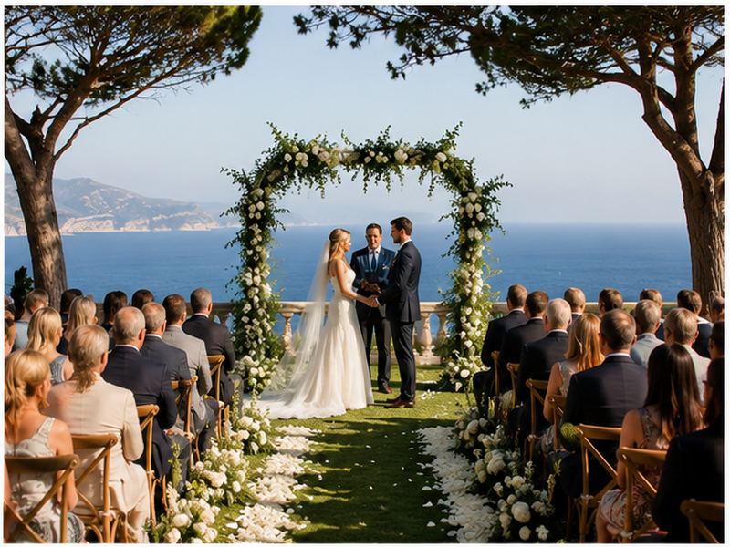 Elegant wedding ceremony at a luxury villa in Mallorca